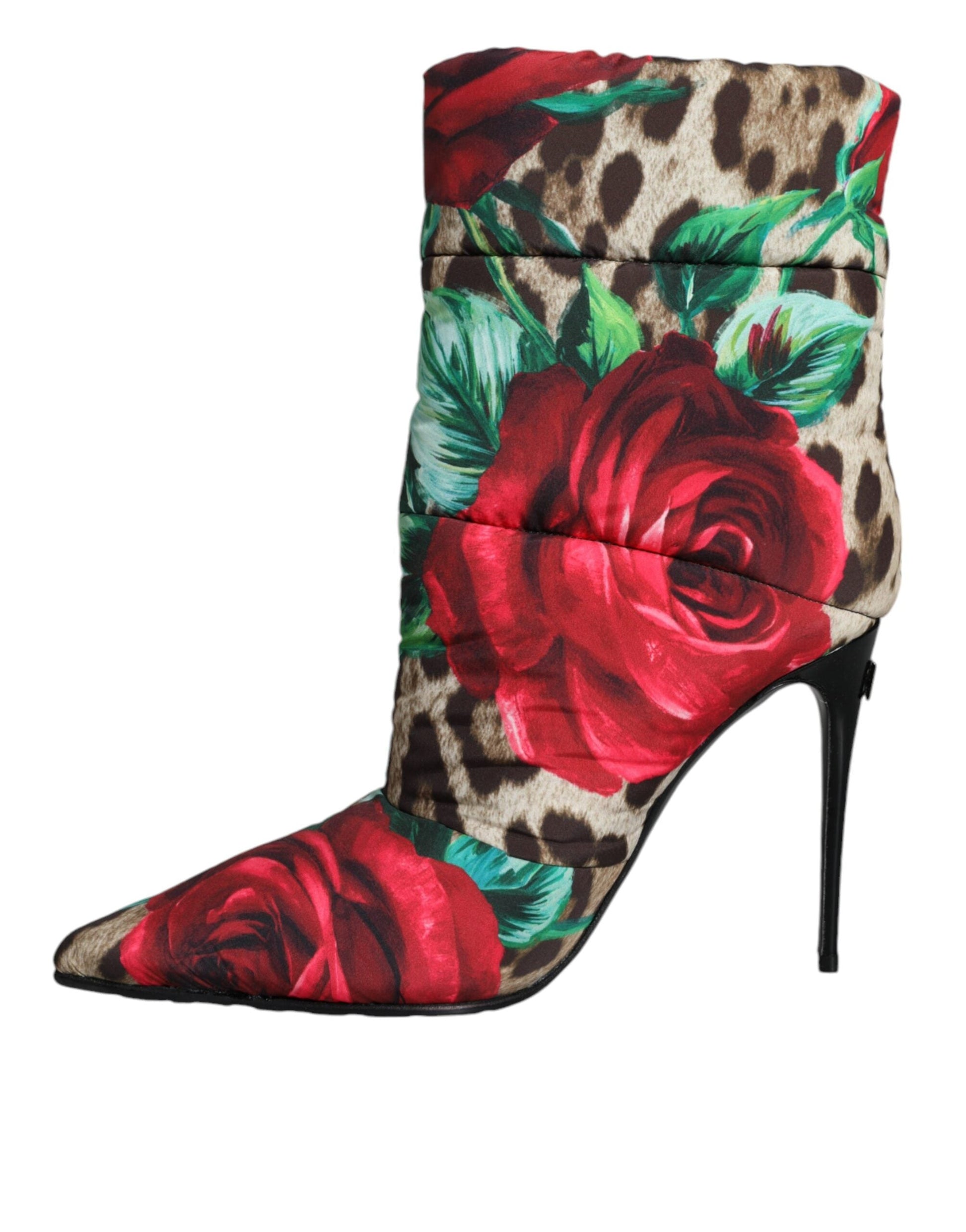 Dolce & Gabbana Multicolor Leopard Rose Mid Calf Boots Shoes | Fashionsarah.com