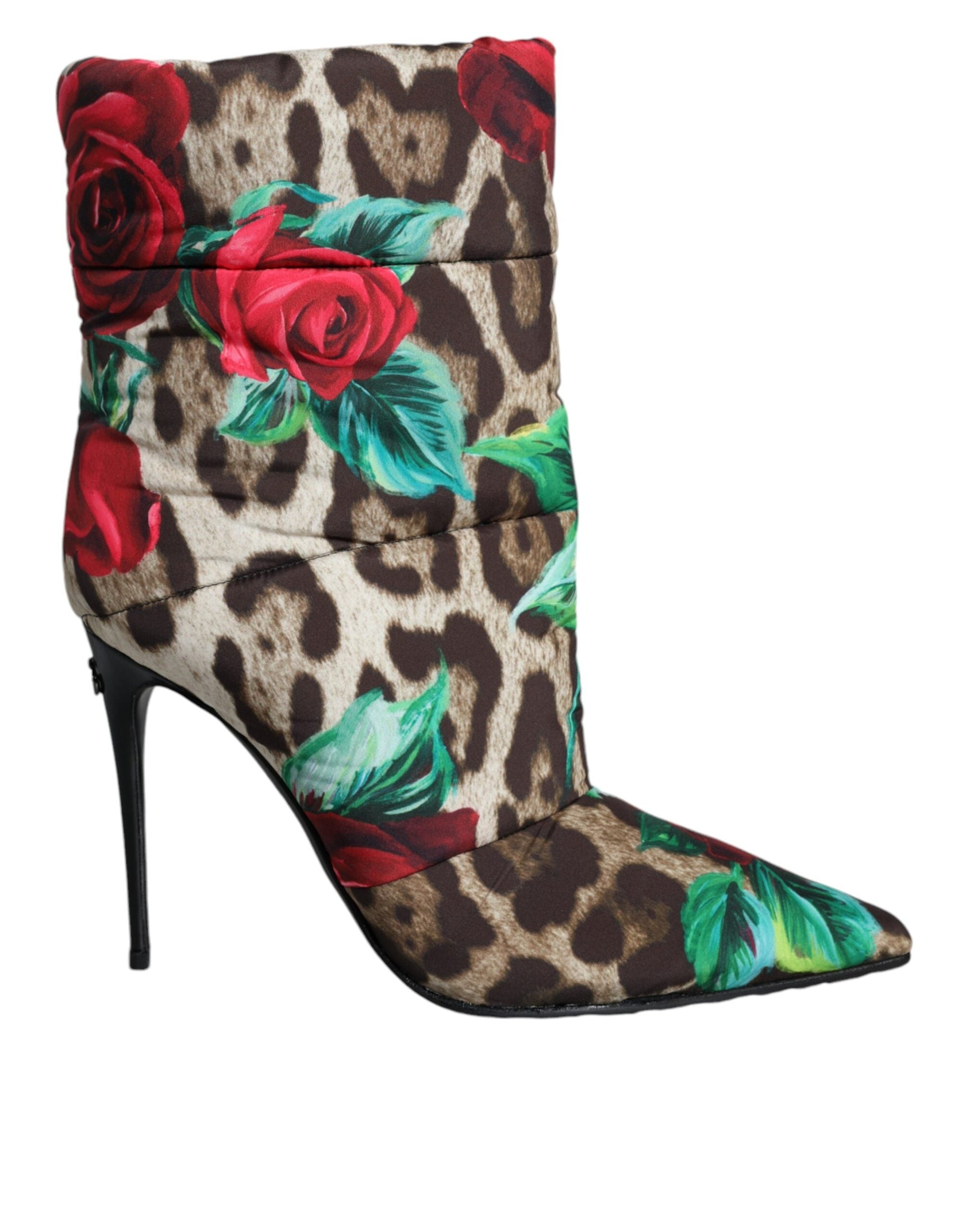 Fashionsarah.com Fashionsarah.com Dolce & Gabbana Multicolor Leopard Rose Mid Calf Boots Shoes