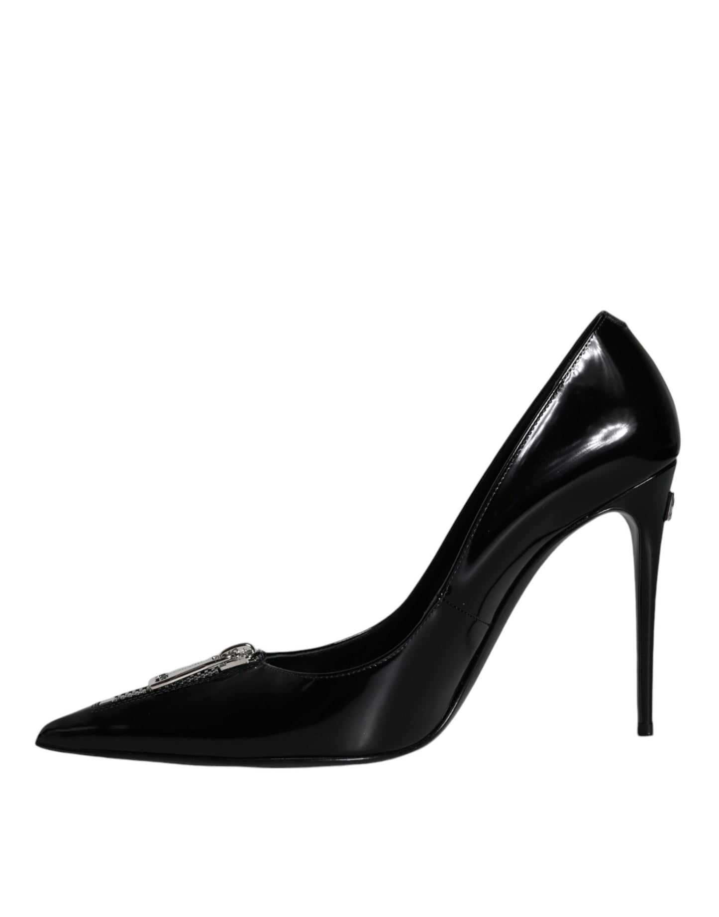 Fashionsarah.com Fashionsarah.com Dolce & Gabbana Black Patent Leather Zipper Heels Pumps Shoes