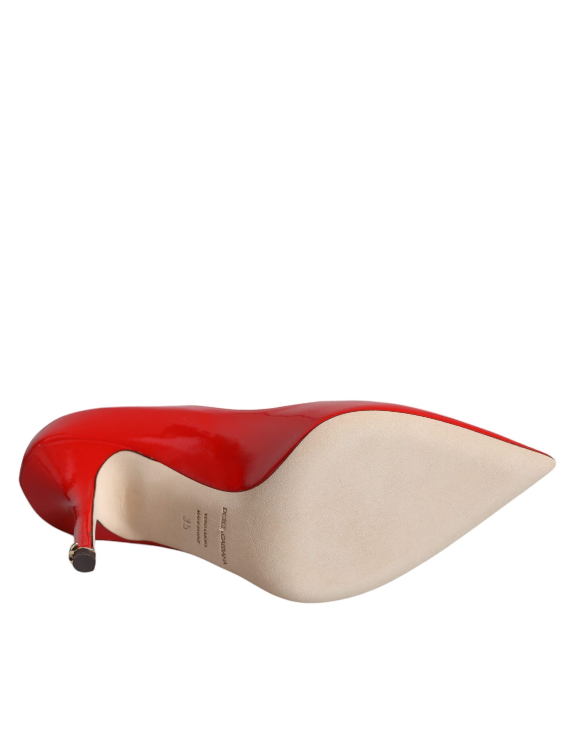 Dolce & Gabbana Red Patent Leather Bellucci Heel Pumps Shoes | Fashionsarah.com