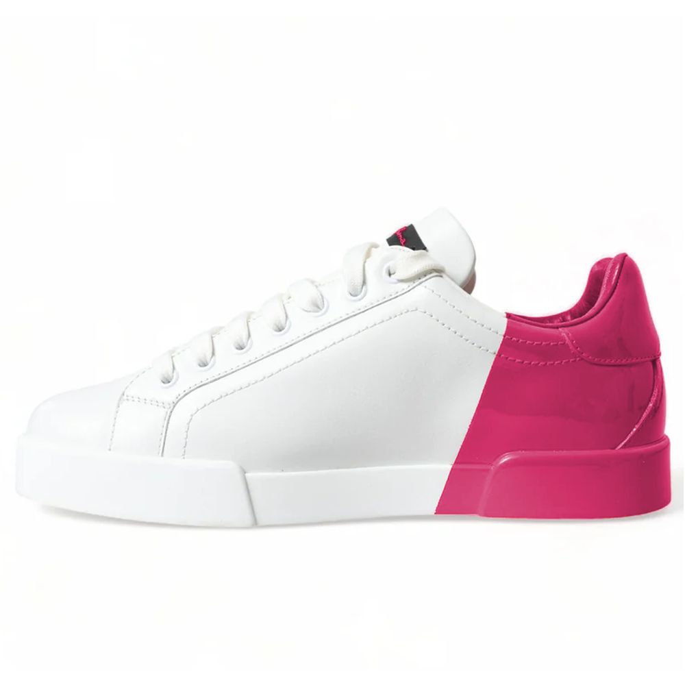 Fashionsarah.com Fashionsarah.com Dolce & Gabbana Fuchsia Leather Di Calfskin Sneaker