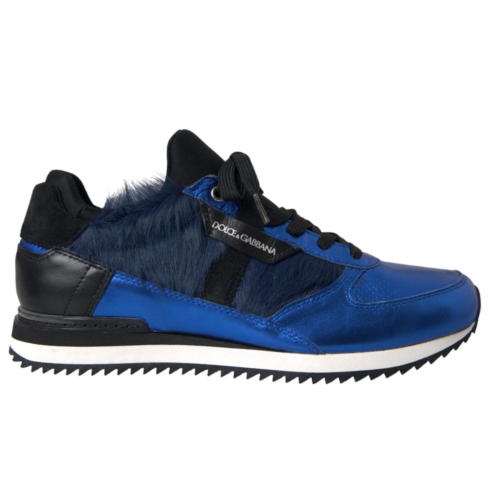 Dolce & Gabbana Blue Leather Di Lambskin Sneaker | Fashionsarah.com