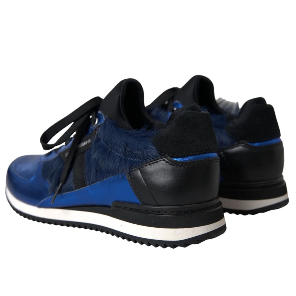 Dolce & Gabbana Blue Leather Di Lambskin Sneaker | Fashionsarah.com