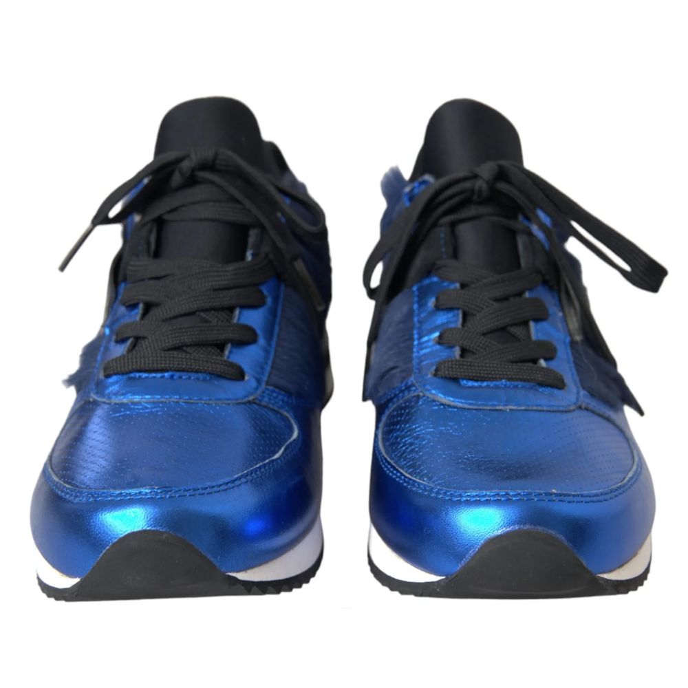 Dolce & Gabbana Blue Leather Di Lambskin Sneaker | Fashionsarah.com