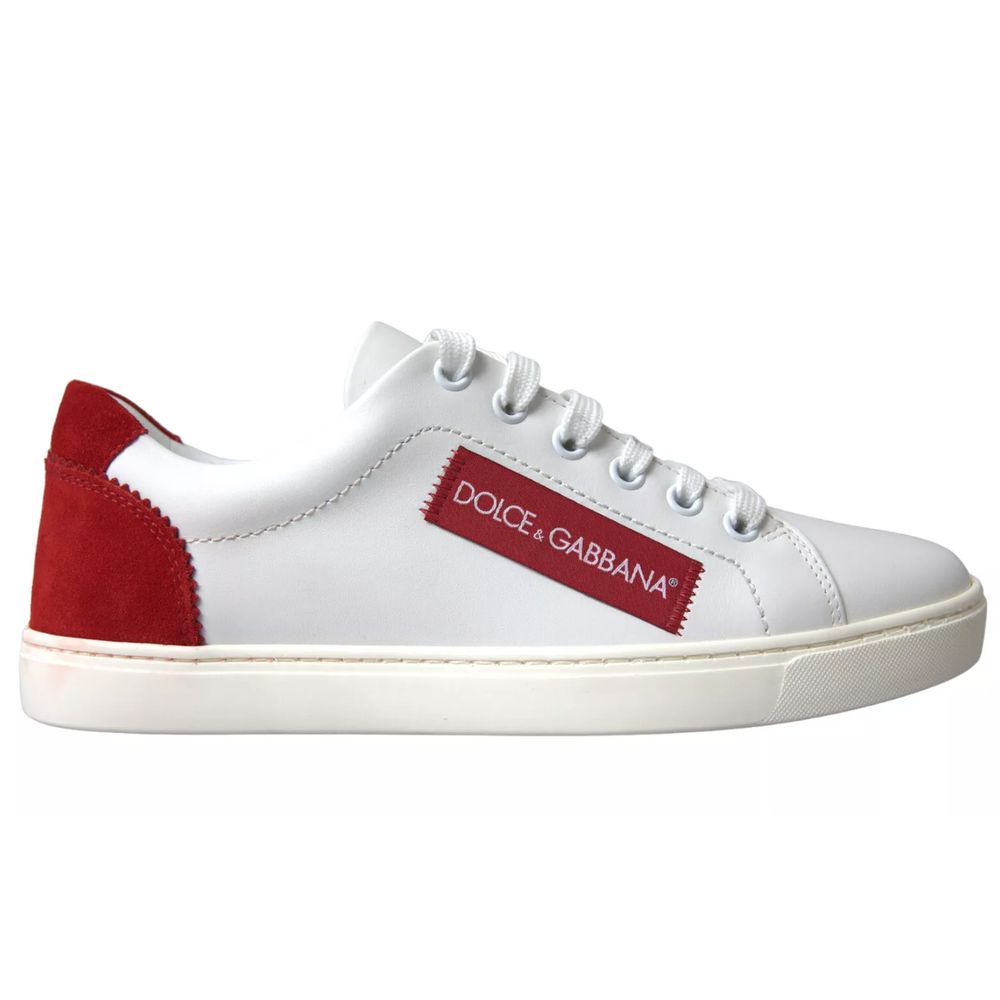 Fashionsarah.com Fashionsarah.com Dolce & Gabbana White Leather Di Calfskin Sneaker