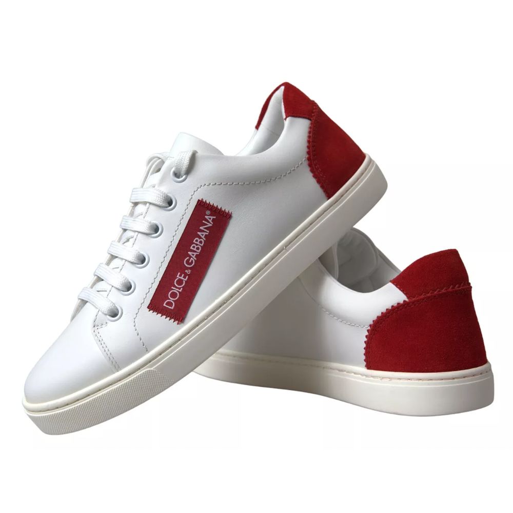 Fashionsarah.com Fashionsarah.com Dolce & Gabbana White Leather Di Calfskin Sneaker