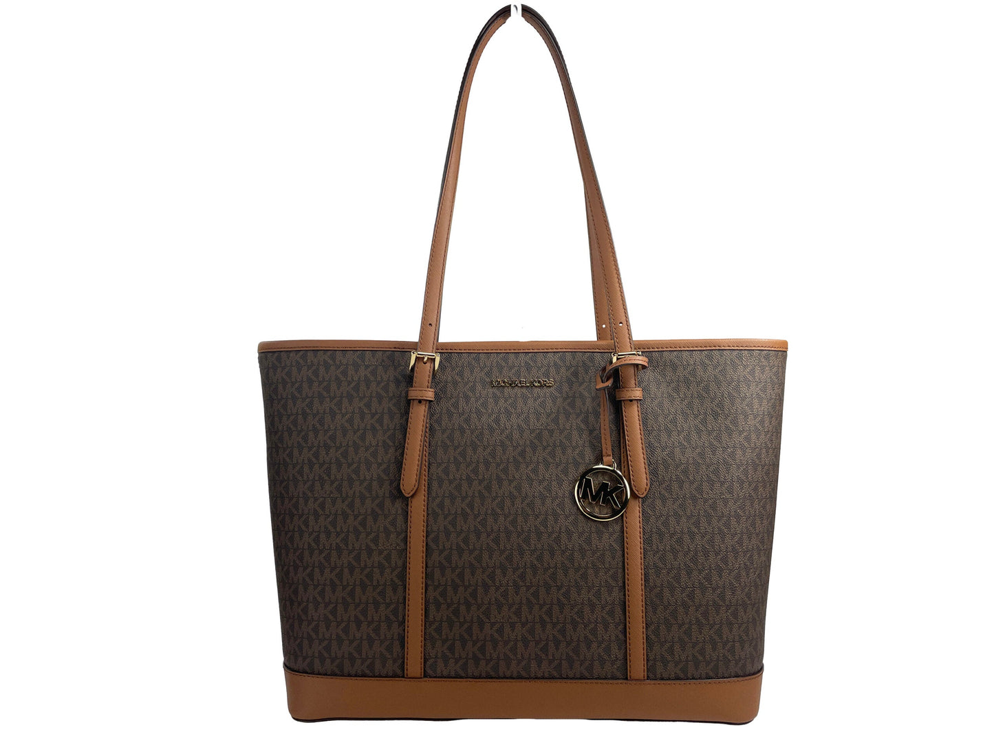 Fashionsarah.com Fashionsarah.com Michael Kors Jet Set Travel Large Brown Signature PVC TZ Shoulder Tote Handbag