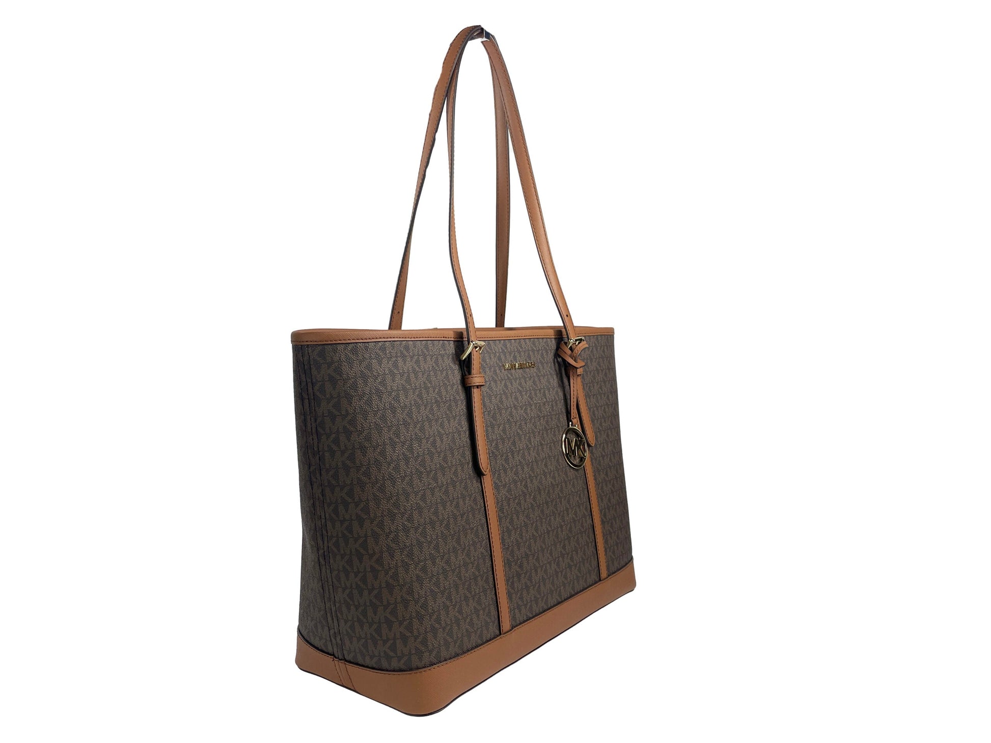 Fashionsarah.com Fashionsarah.com Michael Kors Jet Set Travel Large Brown Signature PVC TZ Shoulder Tote Handbag