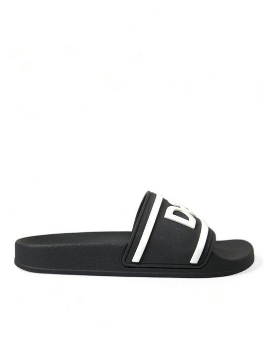 Fashionsarah.com Fashionsarah.com Dolce & Gabbana Black Beachwear Slippers Sandals