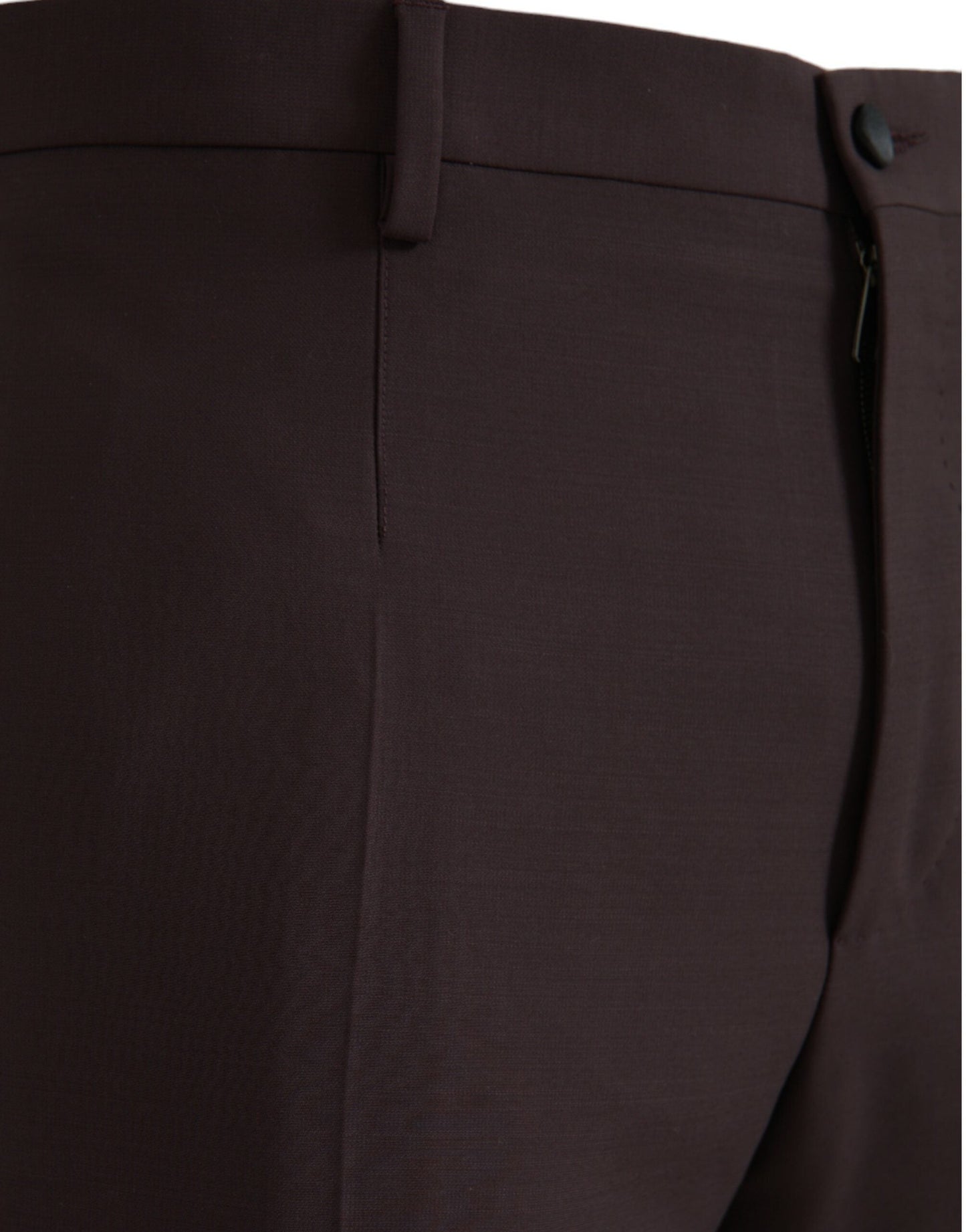 Fashionsarah.com Fashionsarah.com Dolce & Gabbana Dark Brown Wool Slim Fit Pants