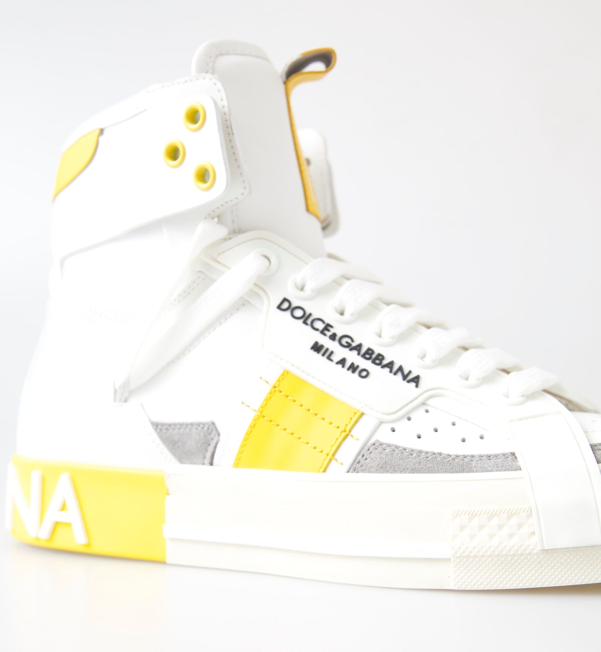 Dolce & Gabbana High-Top Perforated Leather Sneakers | Fashionsarah.com