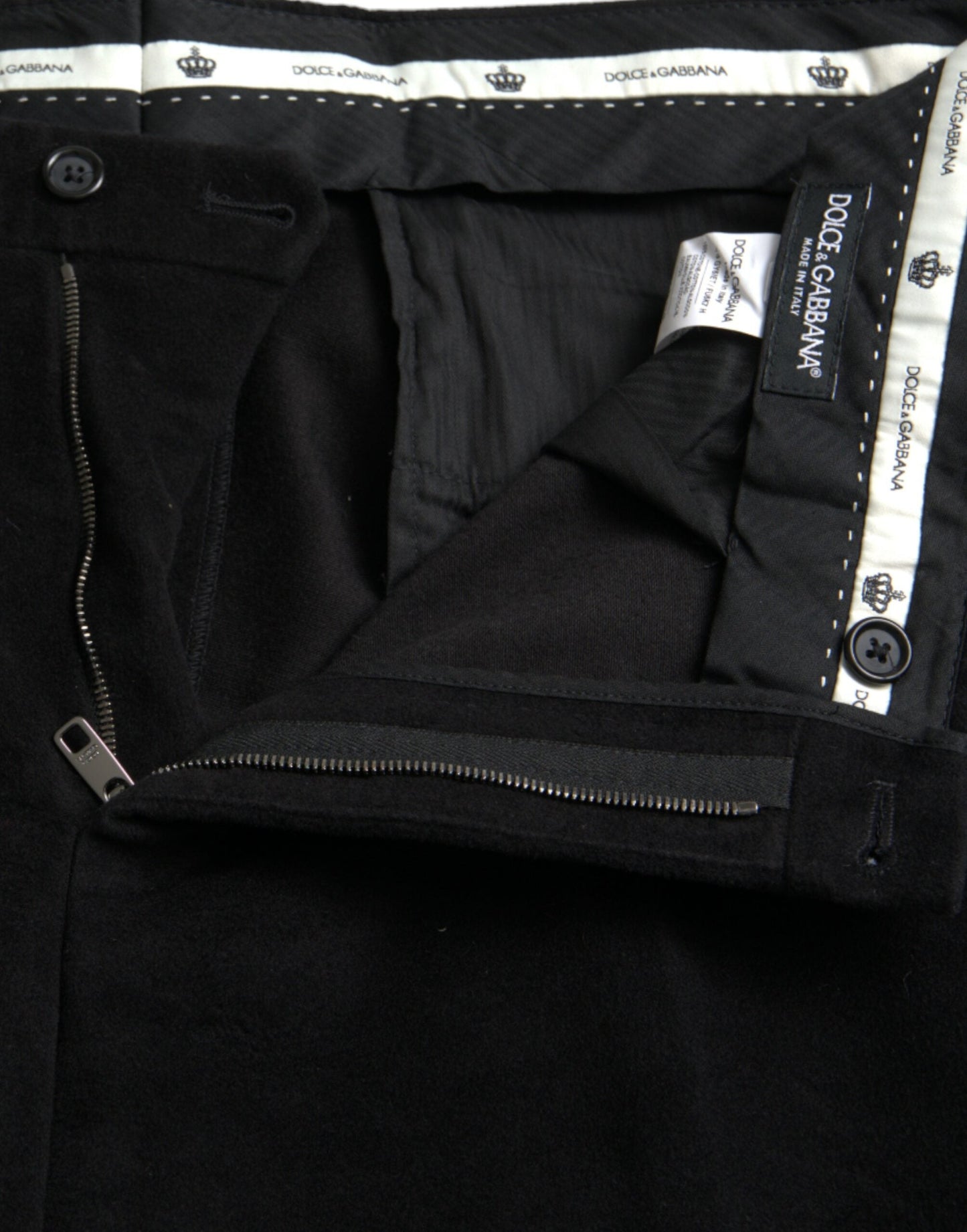 Fashionsarah.com Fashionsarah.com Dolce & Gabbana Black Cotton Velvet Skinny Pants