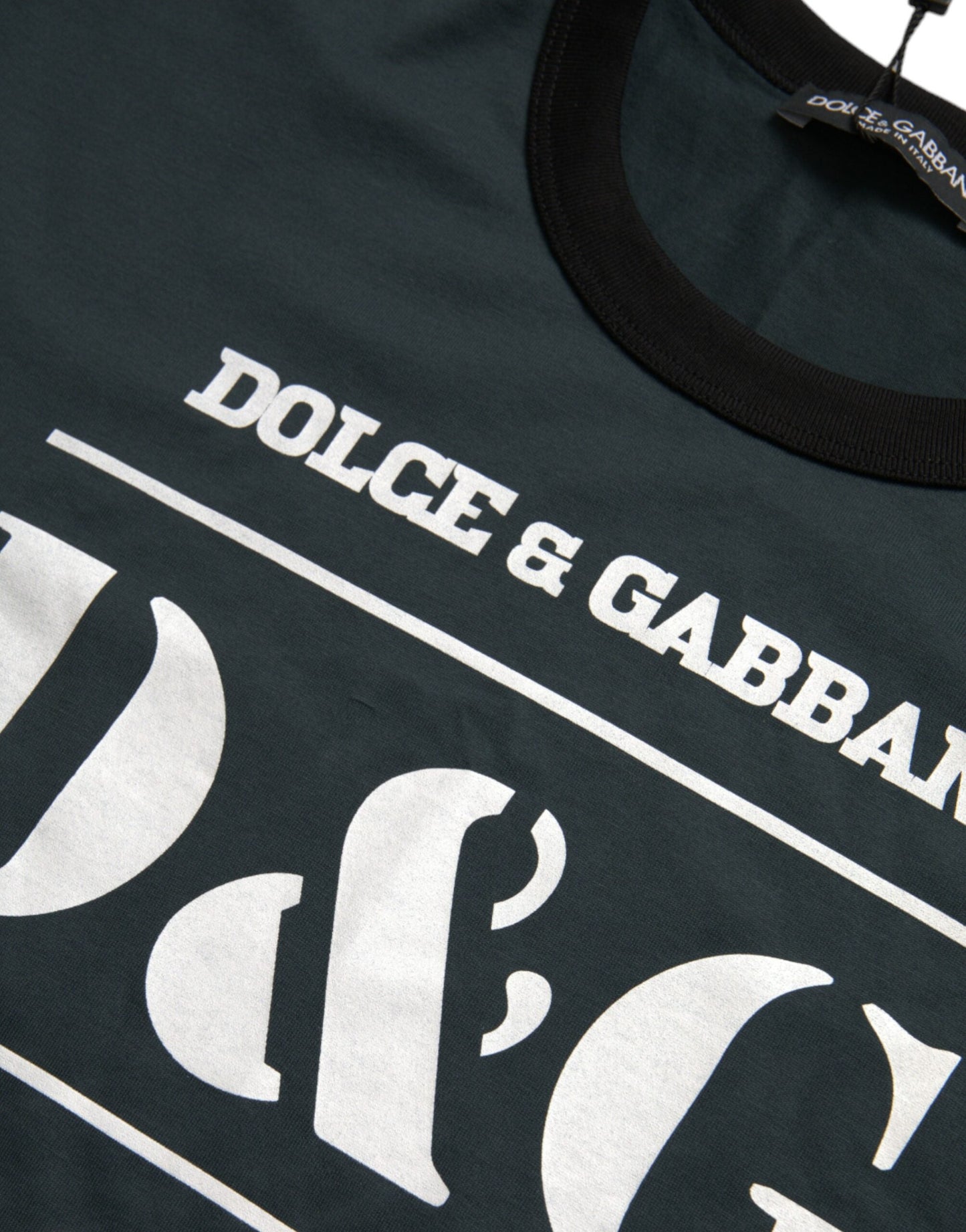 Dolce & Gabbana Blue Logo Print Crewneck Short Sleeve T-shirt | Fashionsarah.com