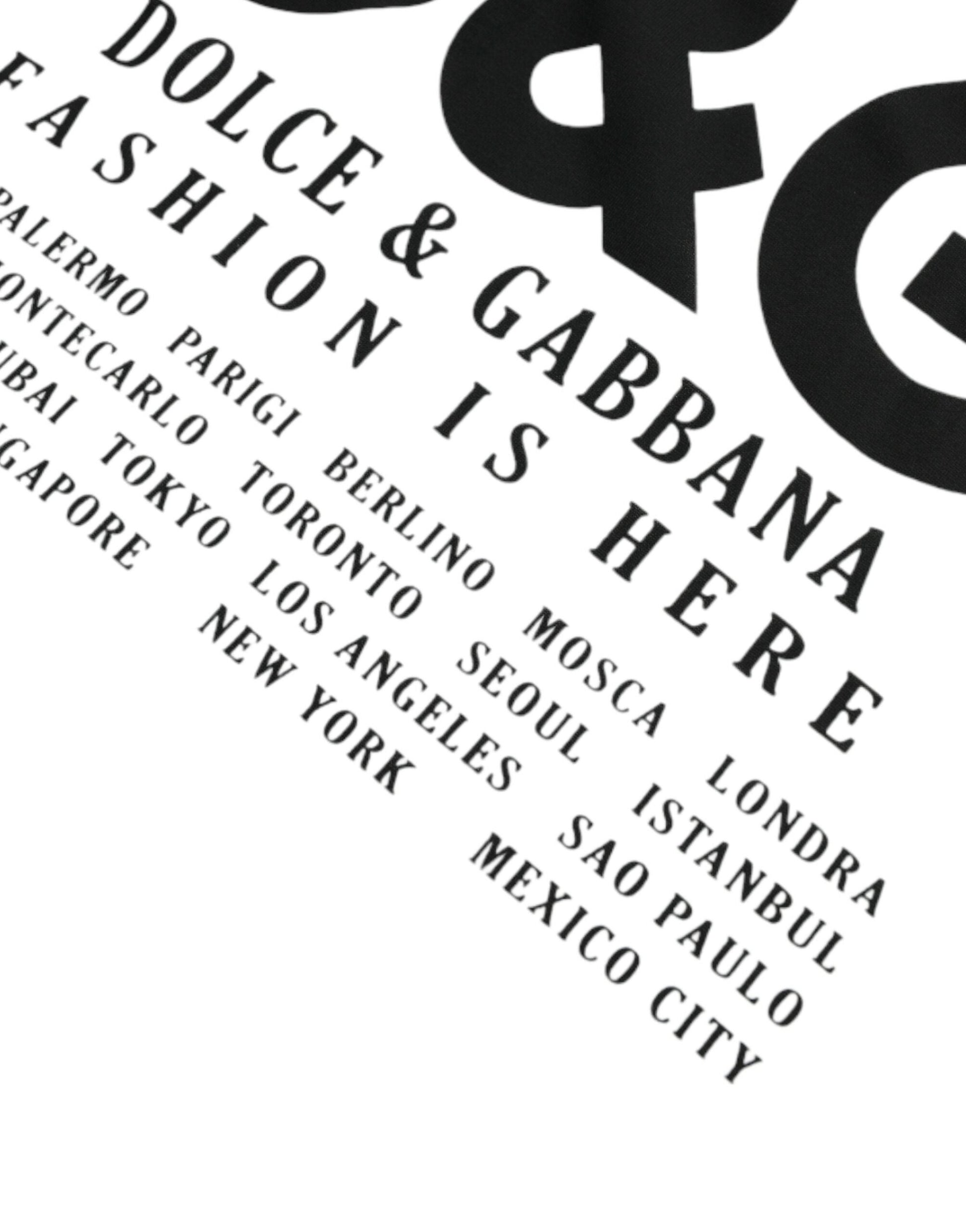Dolce & Gabbana White Graphic Print Cotton Crew Neck T-shirt | Fashionsarah.com