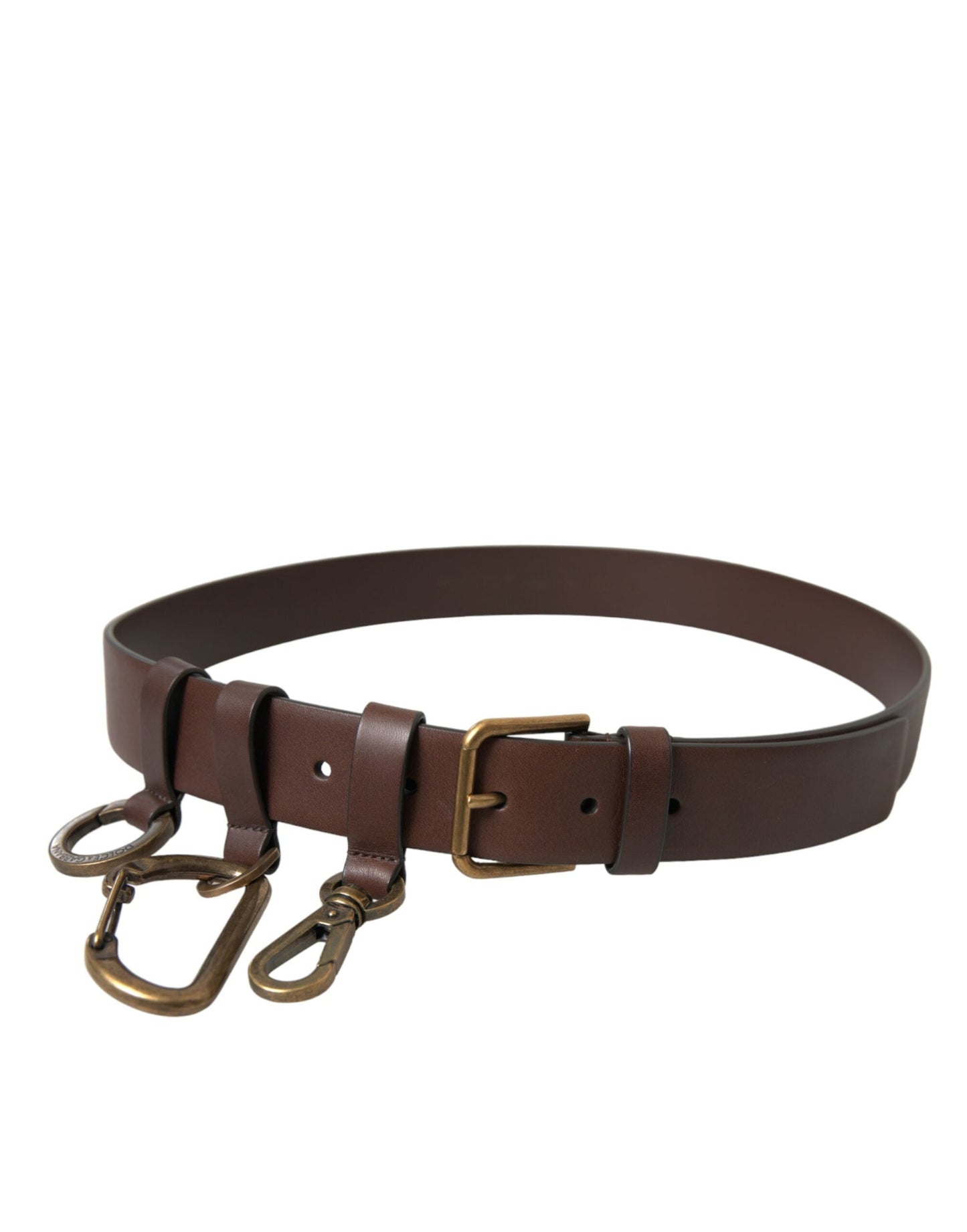 Dolce & Gabbana Elegant Brown Calf Leather Belt - Timeless Accessory | Fashionsarah.com