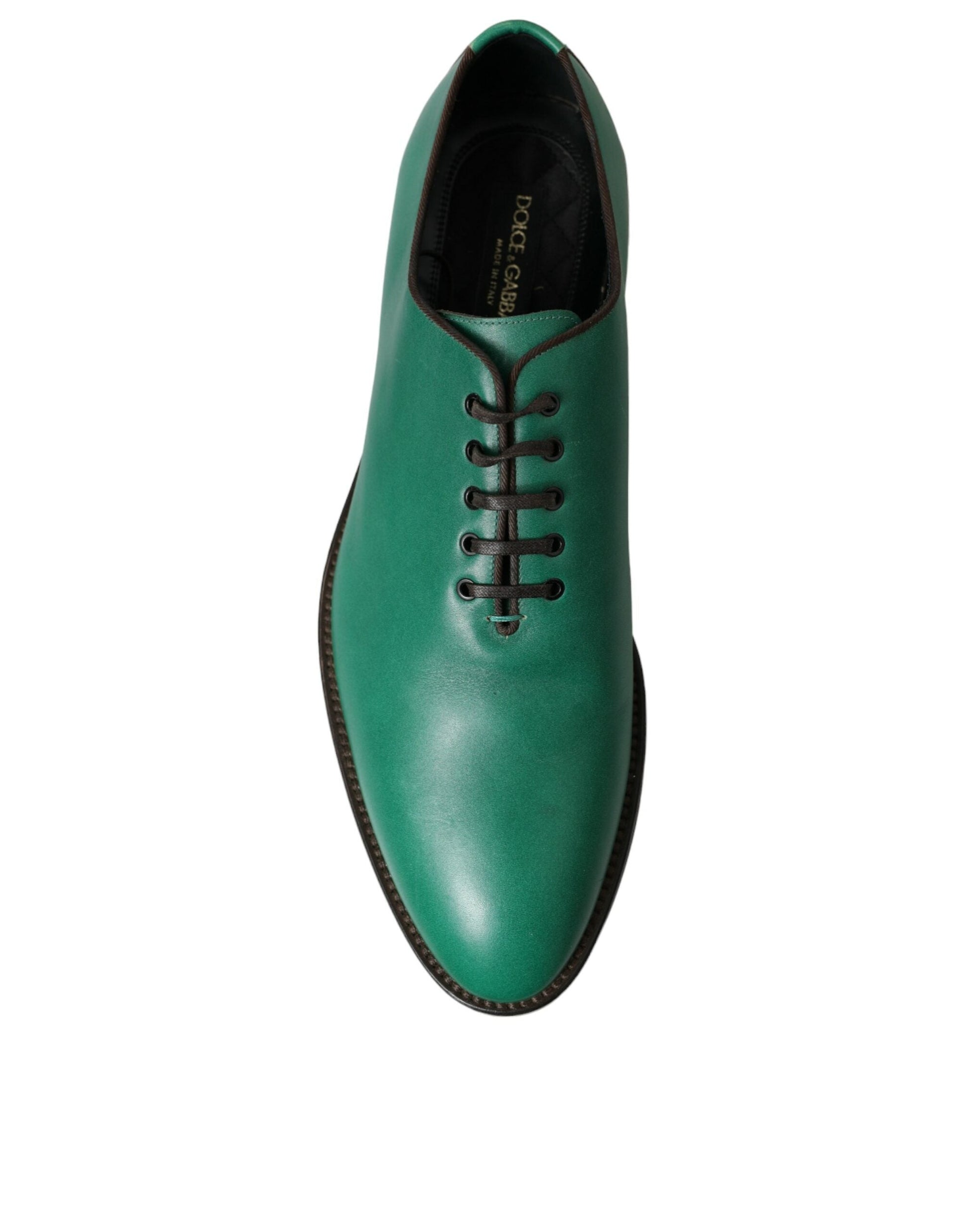 Fashionsarah.com Fashionsarah.com Dolce & Gabbana Green Leather Lace Up Oxford Dress Shoes