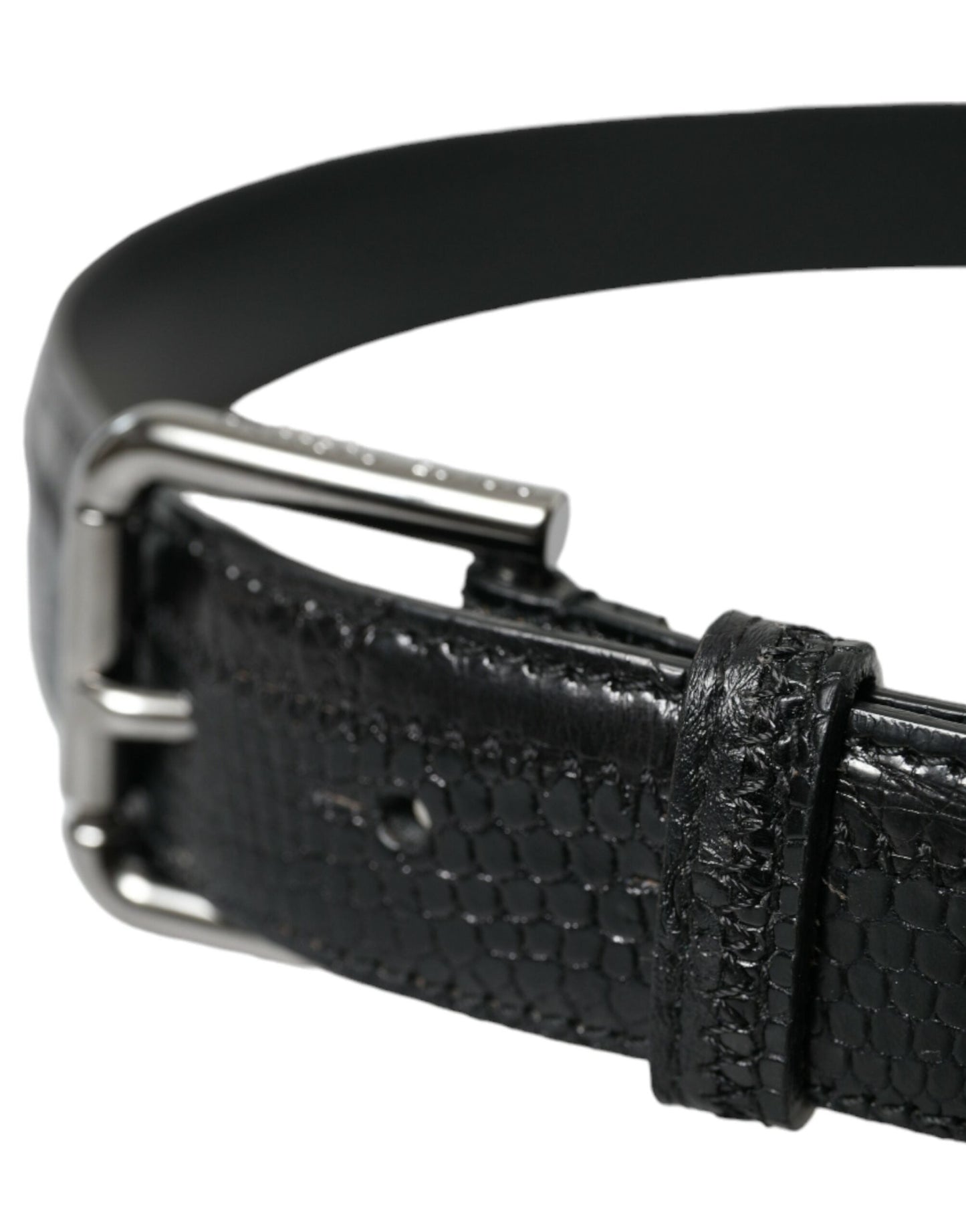 Dolce & Gabbana Elegant Black Leather Belt with Metal Buckle | Fashionsarah.com