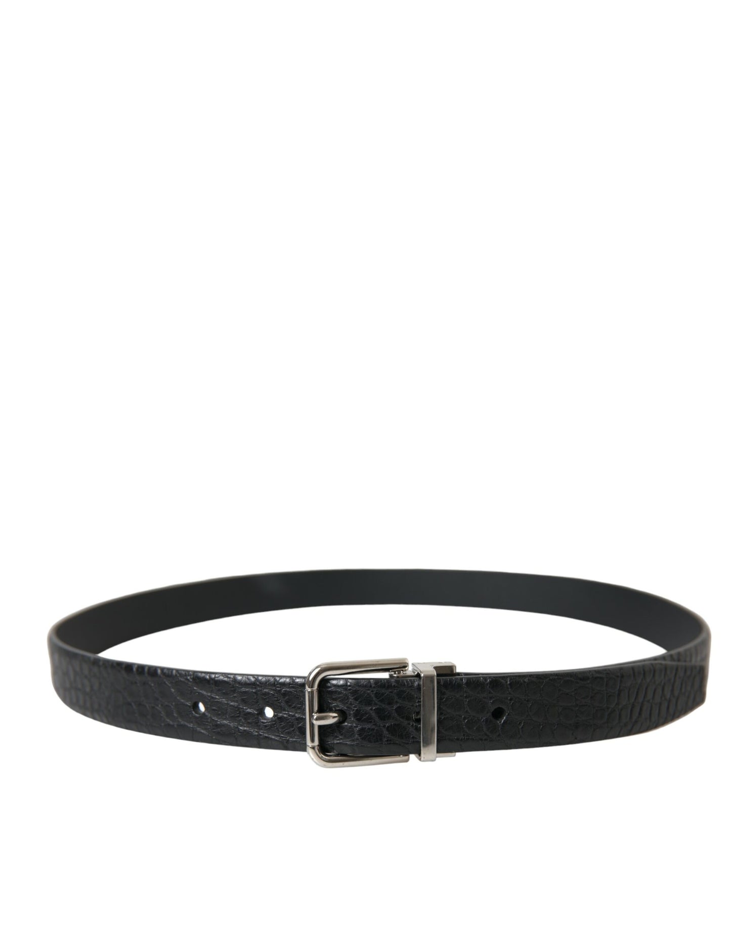 Dolce & Gabbana Elegant Alligator Leather Belt in Black | Fashionsarah.com