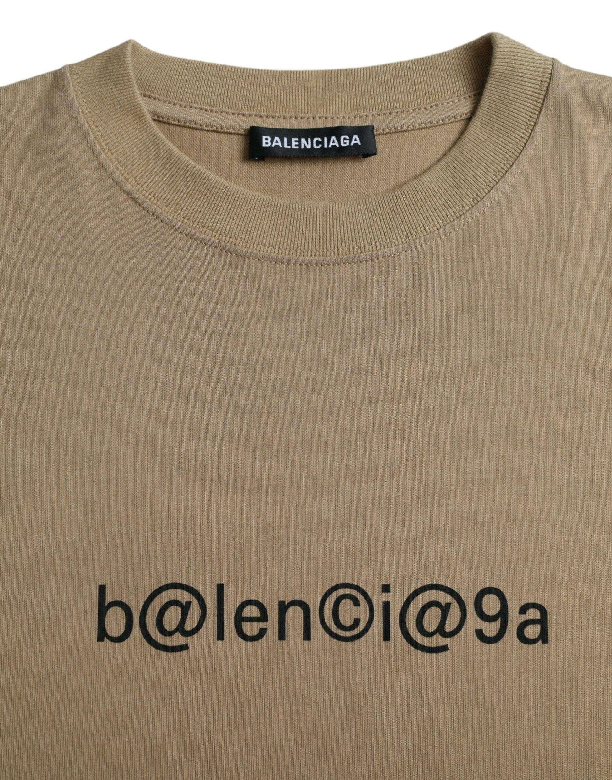Fashionsarah.com Fashionsarah.com Balenciaga Brown Cotton Symbolic Jersey Vintage Crew Neck T-shirt
