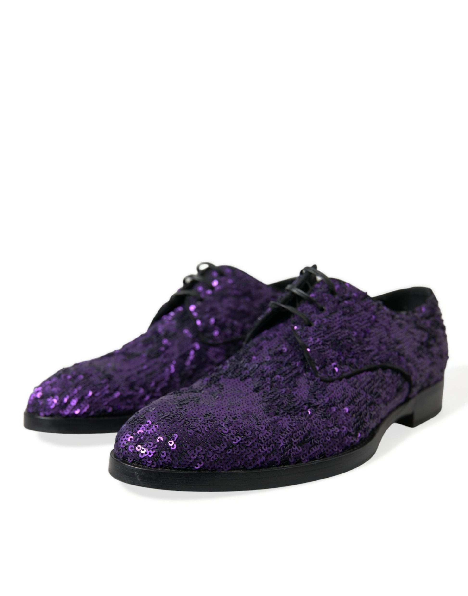 Fashionsarah.com Fashionsarah.com Dolce & Gabbana Purple Sequined Lace Up Oxford Dress Shoes