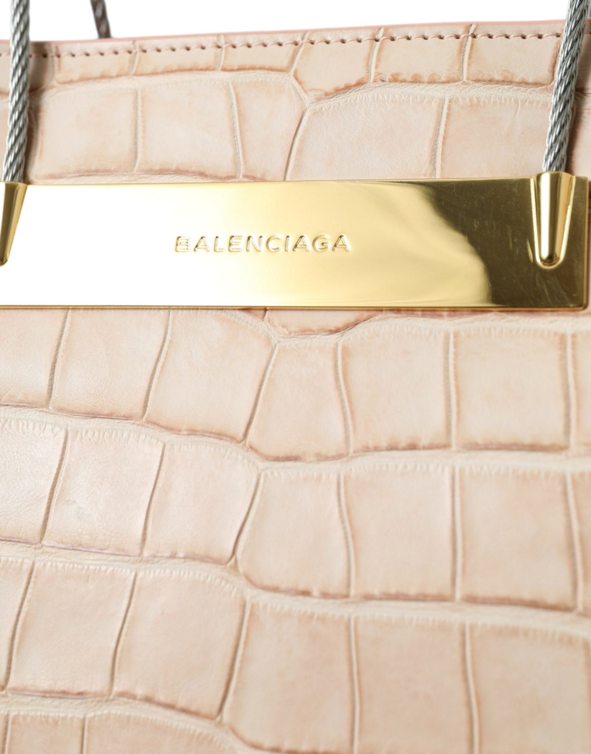 Balenciaga Alligator Leather Chic Pink Tote Bag | Fashionsarah.com