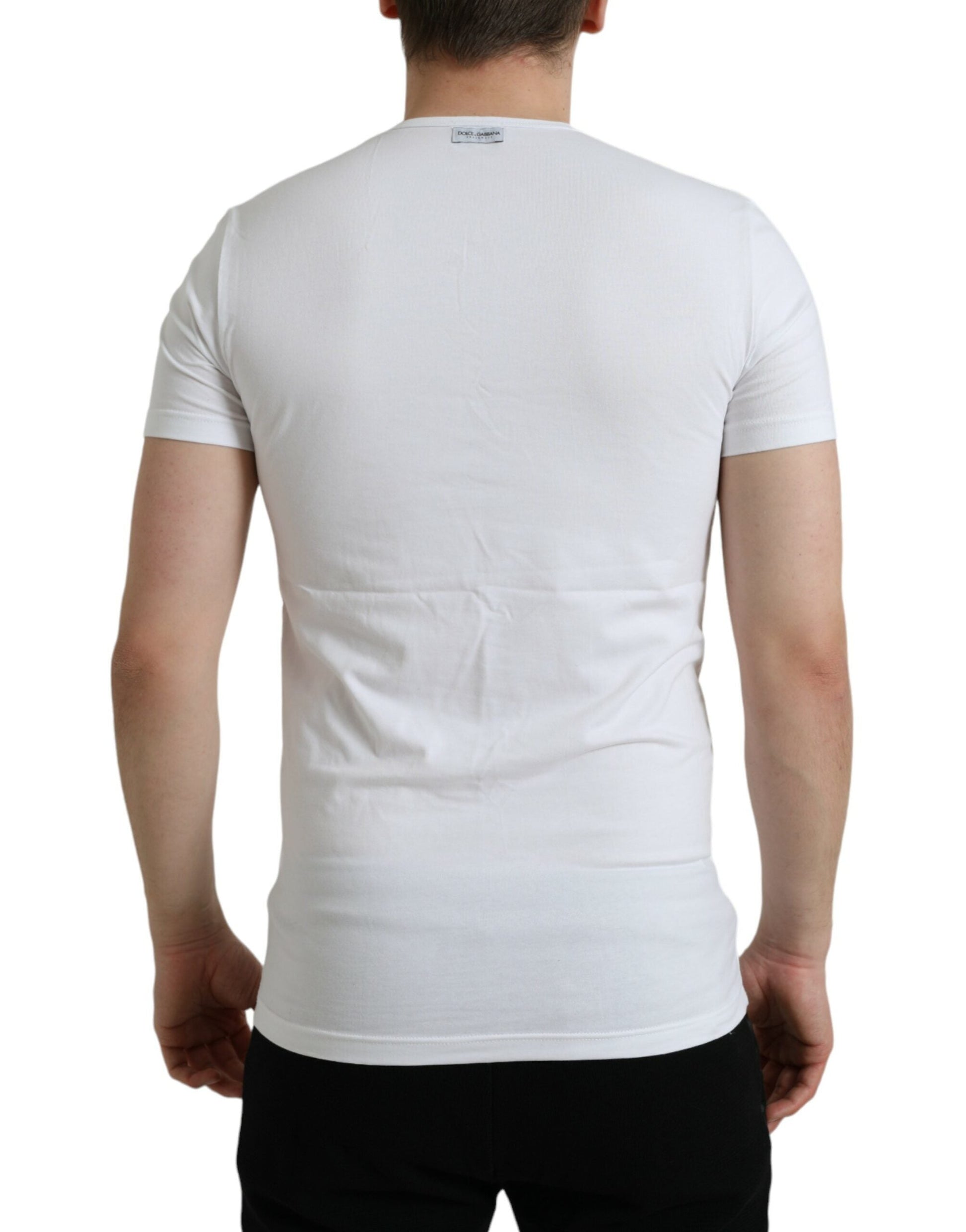 Dolce & Gabbana White Cotton Round Neck Crewneck Underwear T-shirt | Fashionsarah.com