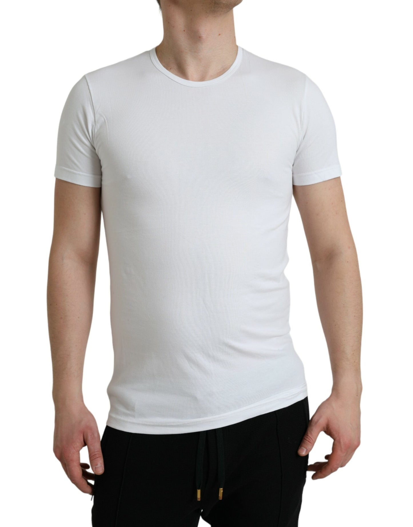 Dolce & Gabbana White Cotton Round Neck Crewneck Underwear T-shirt | Fashionsarah.com