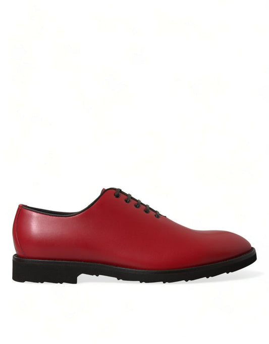 Fashionsarah.com Fashionsarah.com Dolce & Gabbana Red Leather Lace Up Oxford Men Dress Shoes