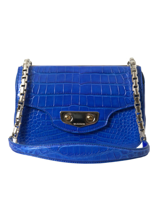 Fashionsarah.com Fashionsarah.com Balenciaga Alligator Skin Mini Shoulder Bag - Elegant Blue