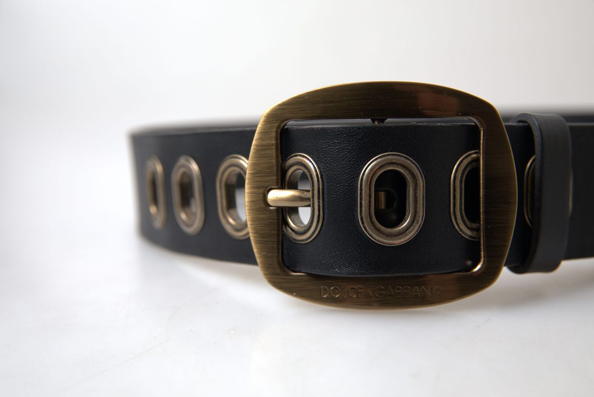 Dolce & Gabbana Sleek Italian Leather Belt with Metal Buckle | Fashionsarah.com