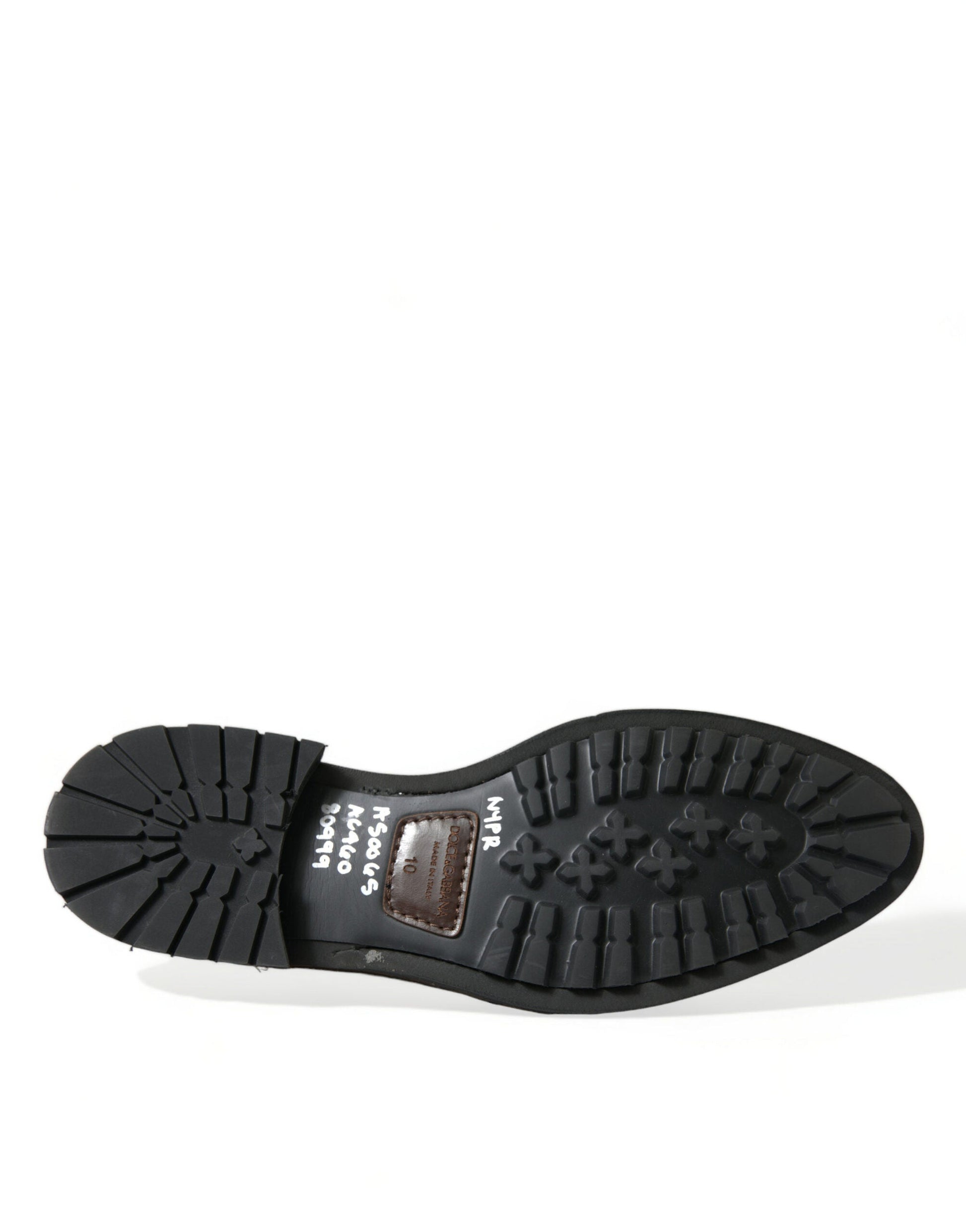 Fashionsarah.com Fashionsarah.com Dolce & Gabbana Black Leather Studded Loafers Dress Shoes
