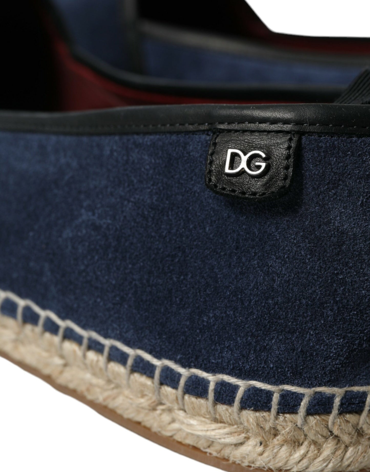 Fashionsarah.com Fashionsarah.com Dolce & Gabbana Blue Leather Suede Slip On Espadrille Shoes