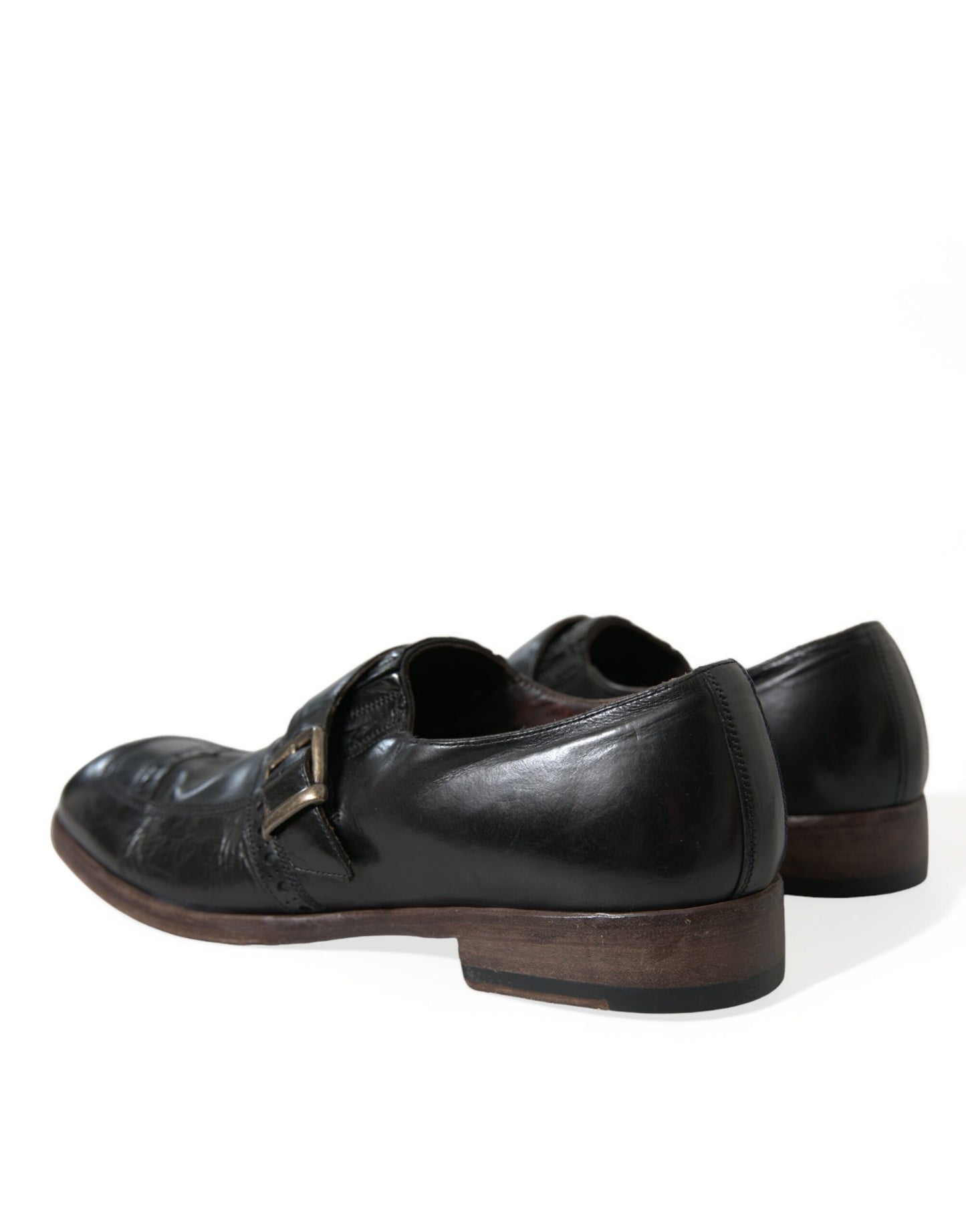 Fashionsarah.com Fashionsarah.com Dolce & Gabbana Black Leather Strap Mocassin Dress Shoes