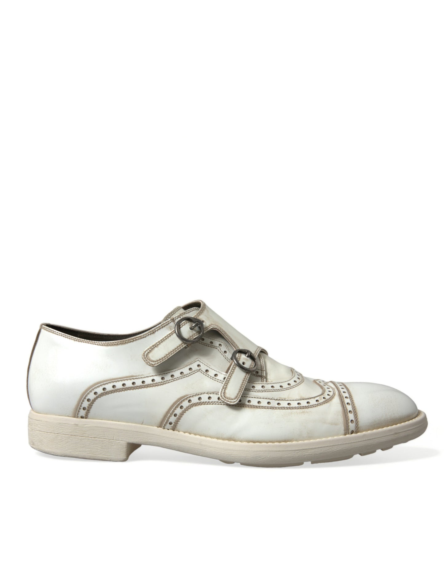 Fashionsarah.com Fashionsarah.com Dolce & Gabbana White Leather Strap Men Shoes