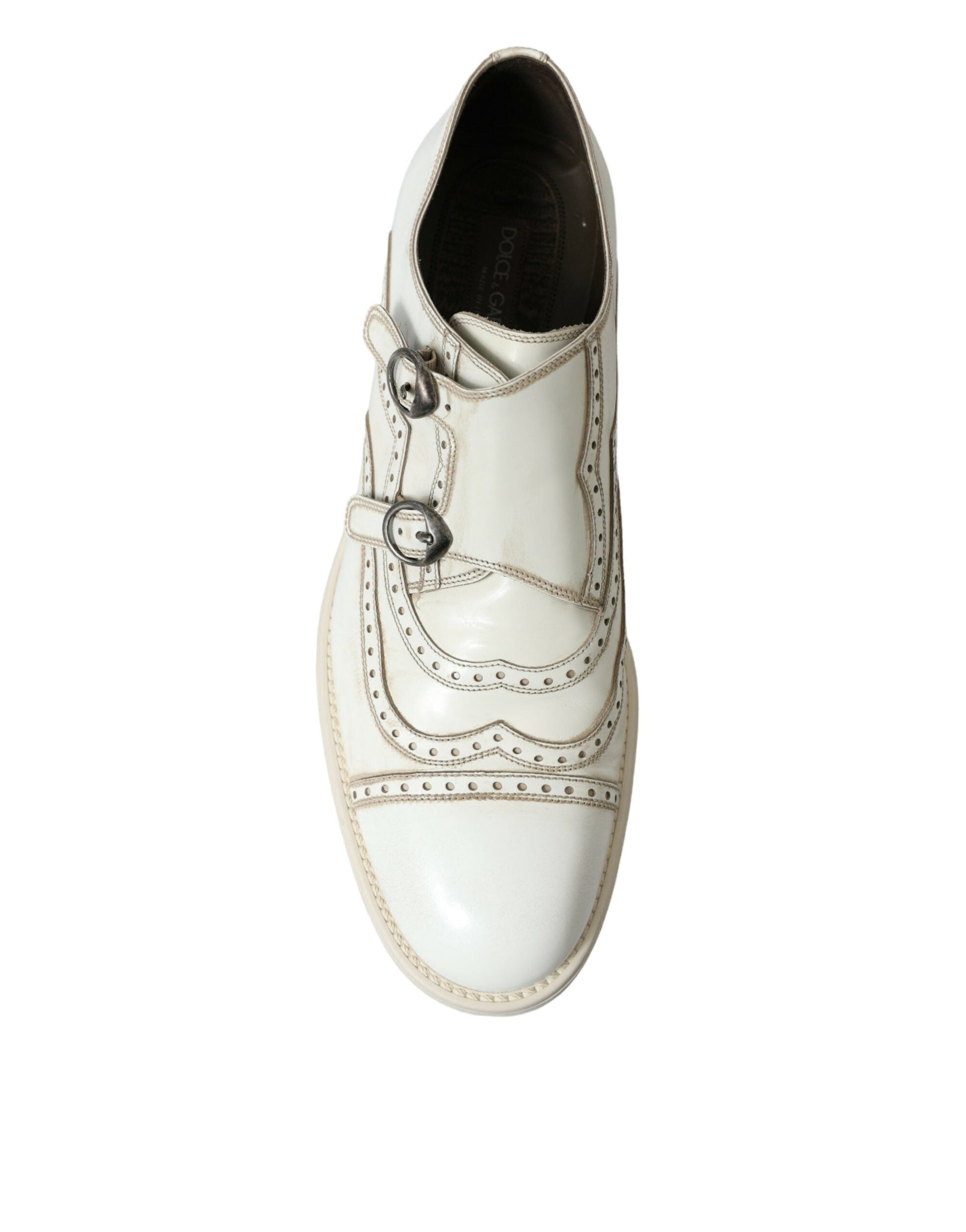 Fashionsarah.com Fashionsarah.com Dolce & Gabbana White Leather Strap Men Shoes