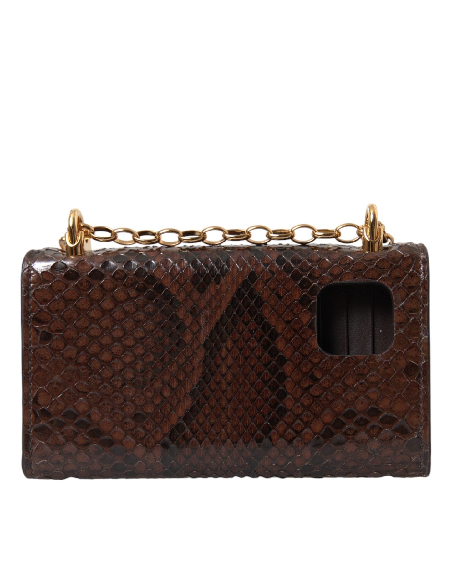 Dolce & Gabbana Brown Python Leather DG Girls Crossbody Phone Bag | Fashionsarah.com