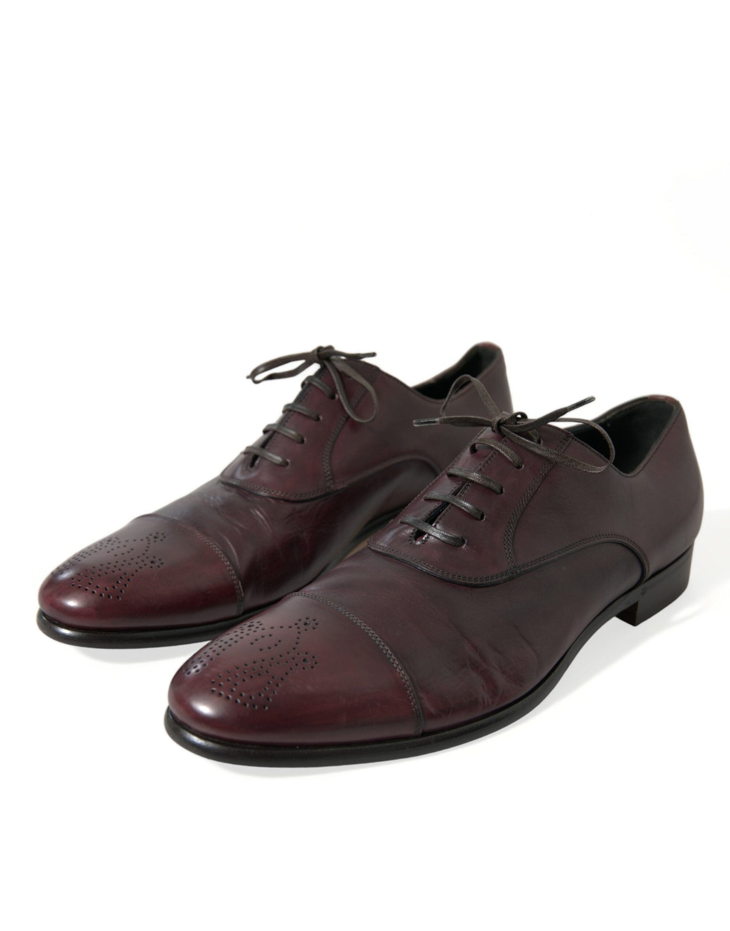 Fashionsarah.com Fashionsarah.com Dolce & Gabbana Bordeaux Leather Men Formal Derby Dress Shoes