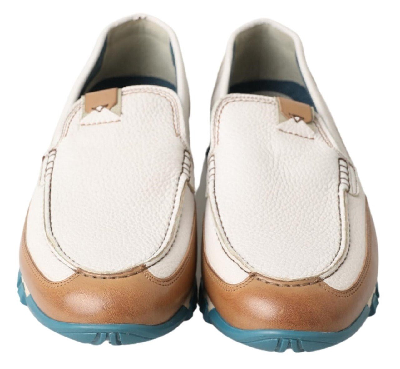 Fashionsarah.com Fashionsarah.com Dolce & Gabbana Elegant White Leather Slipper Loafers