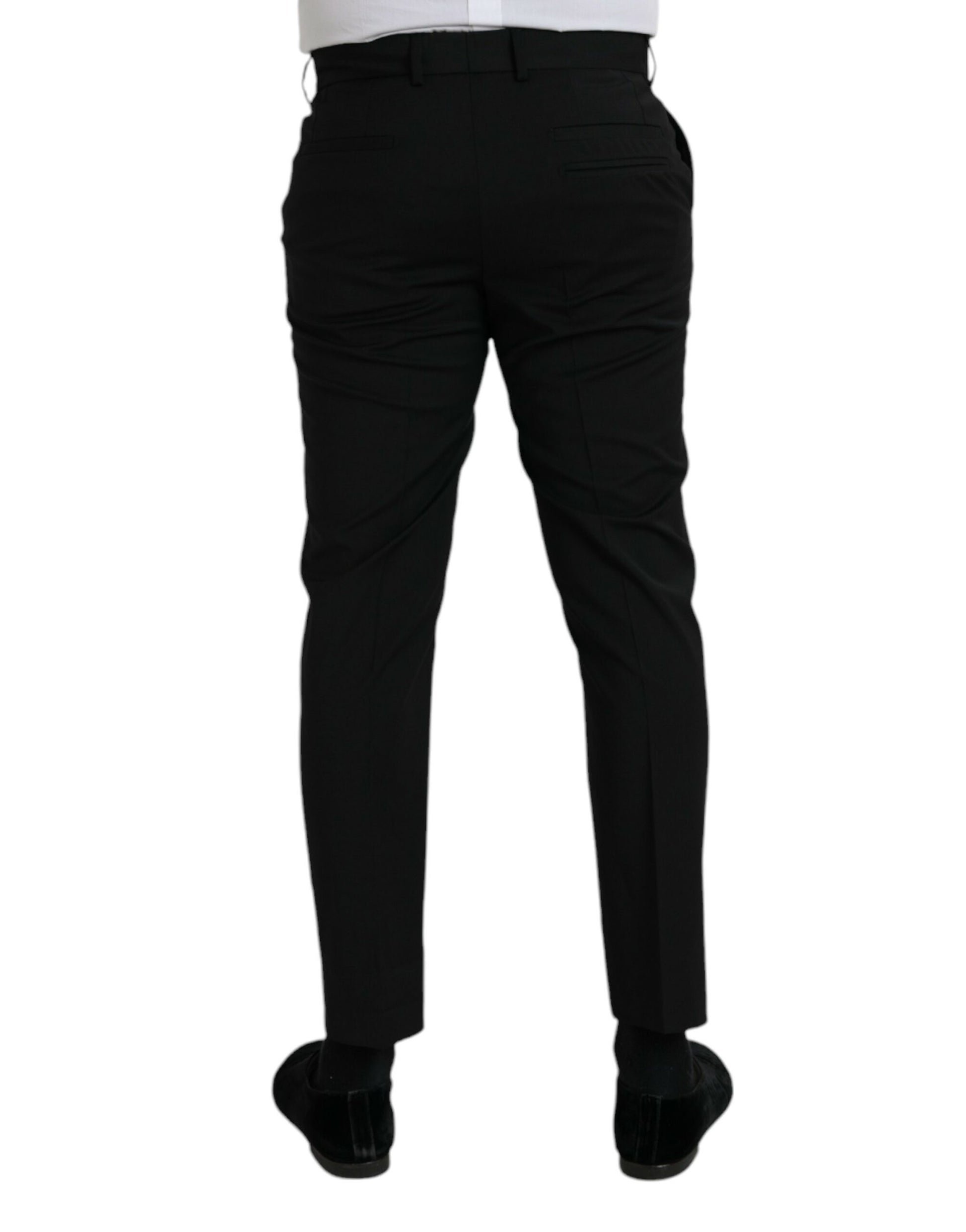 Fashionsarah.com Fashionsarah.com Dolce & Gabbana Black Wool SlimFit Dress Formal Pants