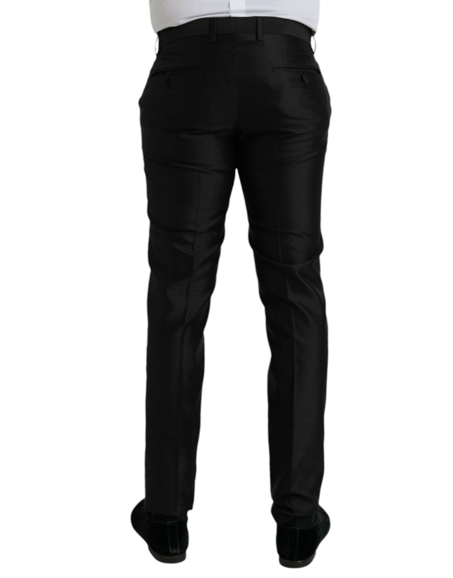 Fashionsarah.com Fashionsarah.com Dolce & Gabbana Black Silk SlimFit Dress Formal Pants
