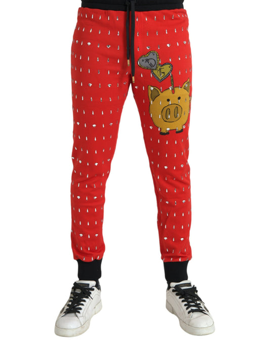 Fashionsarah.com Fashionsarah.com Dolce & Gabbana Red Year Of The Pig Jogger Sweatpants Pants