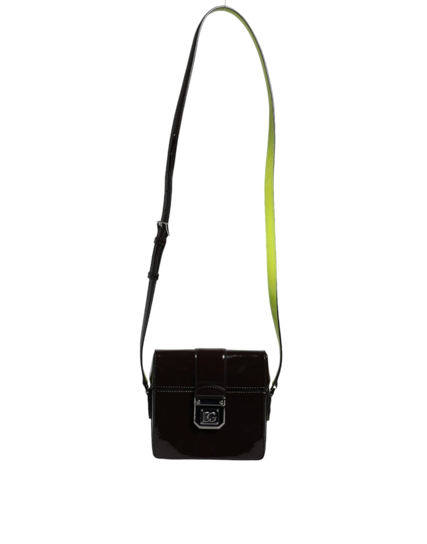 Dolce & Gabbana Black Glossy Leather Crossbody Shoulder Bag | Fashionsarah.com