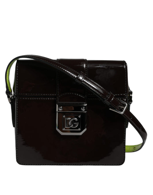 Fashionsarah.com Fashionsarah.com Dolce & Gabbana Black Glossy Leather Crossbody Shoulder Bag