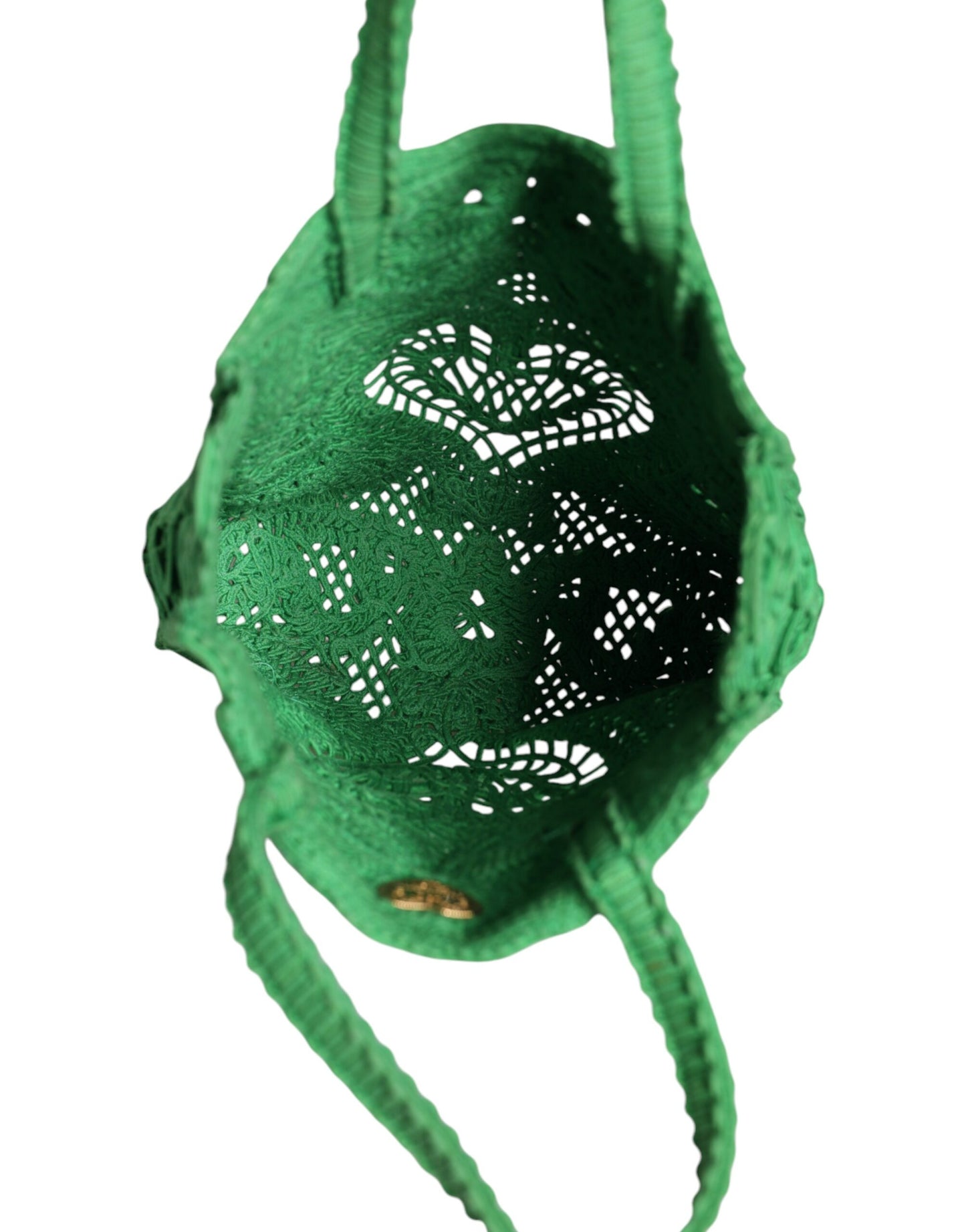 Fashionsarah.com Fashionsarah.com Dolce & Gabbana Green Small Cordonetto Lace Beatrice Tote Bag