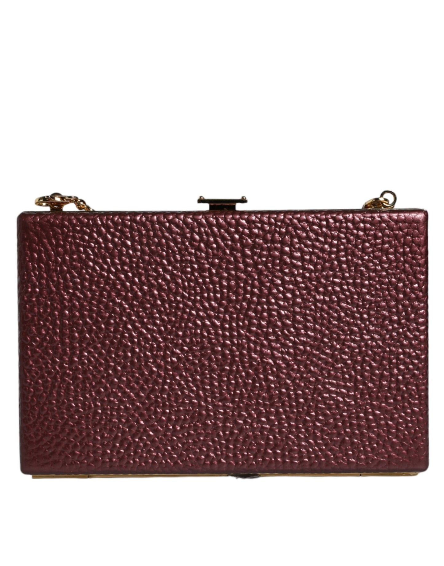 Dolce & Gabbana Maroon Leather Clutch Evening Crossbody Bag | Fashionsarah.com