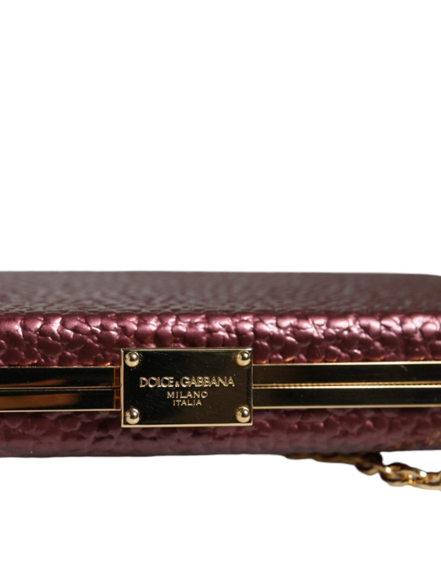 Dolce & Gabbana Maroon Leather Clutch Evening Crossbody Bag | Fashionsarah.com