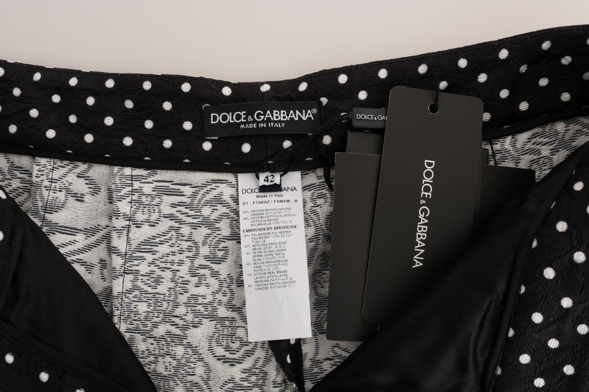Dolce & Gabbana Elegant Polka Dot Embellished Trousers – Fashionsarah.com