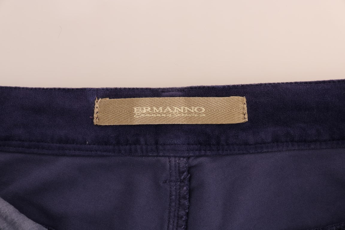 Ermanno Scervino Chic Purple Corduroy Bootcut Flare Pants | Fashionsarah.com
