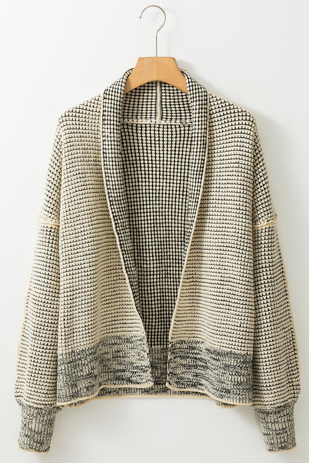 Gray Textured Knit Pocketed Duster Cardigan | Fashionsarah.com