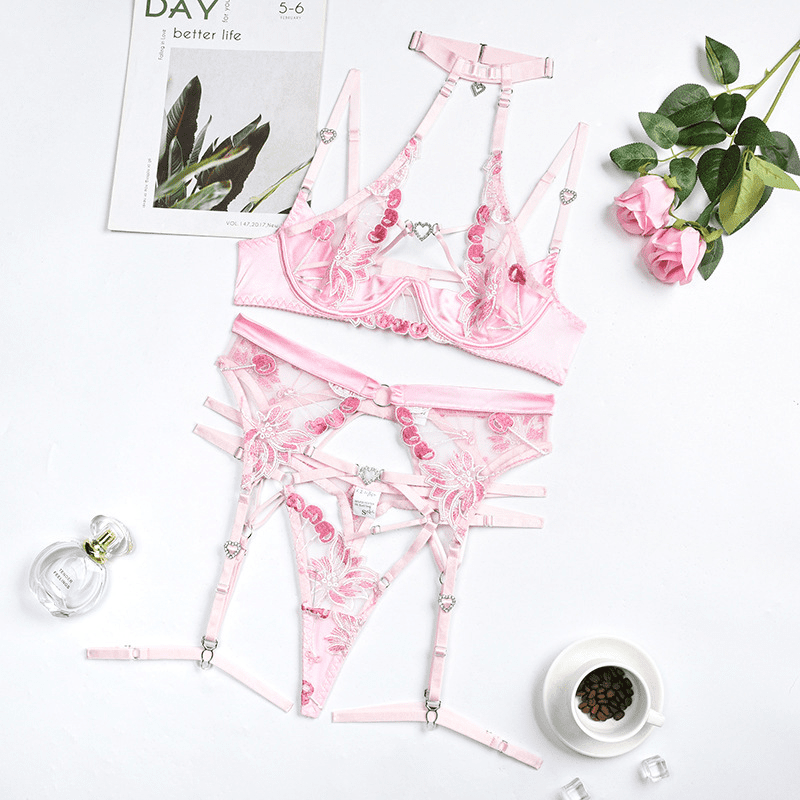 Fashionsarah.com Luxury Embroidery Lingerie Delicate Sets